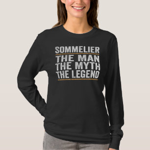 Camiseta Mens The Man The Mythe Legend Wine Sommelier
