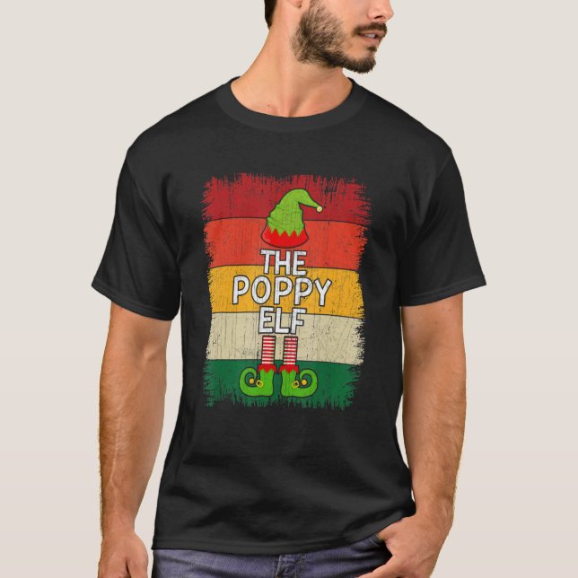 Camiseta Mens The Poppy Elf Matching Group Navidades Fiesta (Anverso)