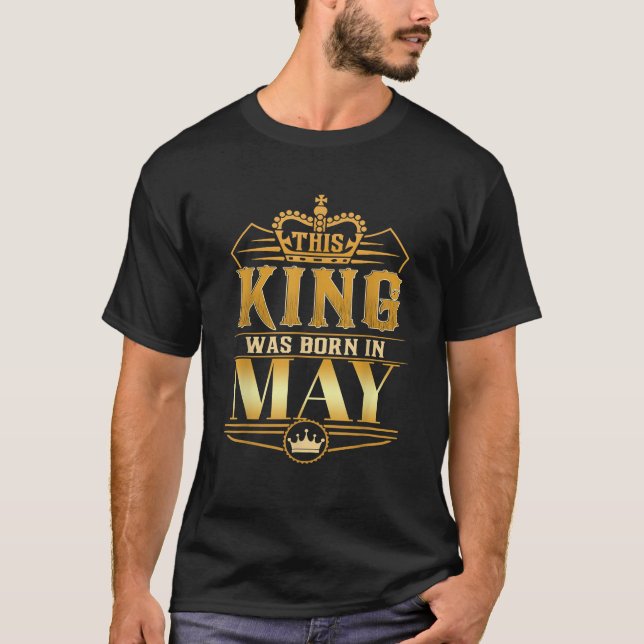 Camiseta Mens This King was born in May Birthday King Men B (Anverso)