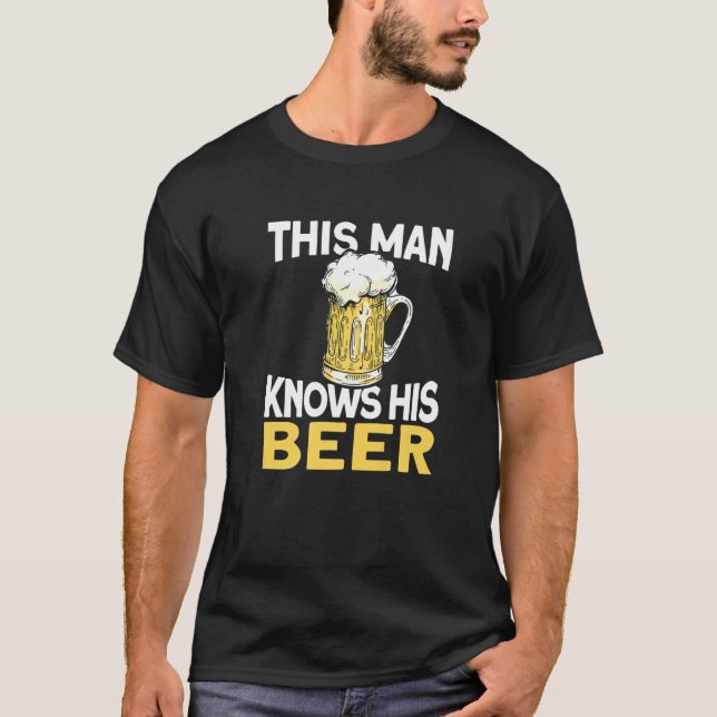 Camiseta Mens This Man Knows His Beer  Ipa Craft Beer Brewe (Anverso)