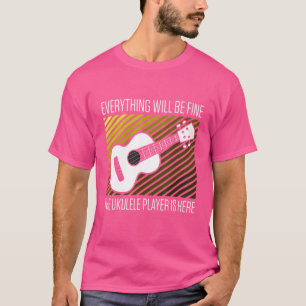 Camiseta Mens Todo Estará Bien El Ukulele Player Es