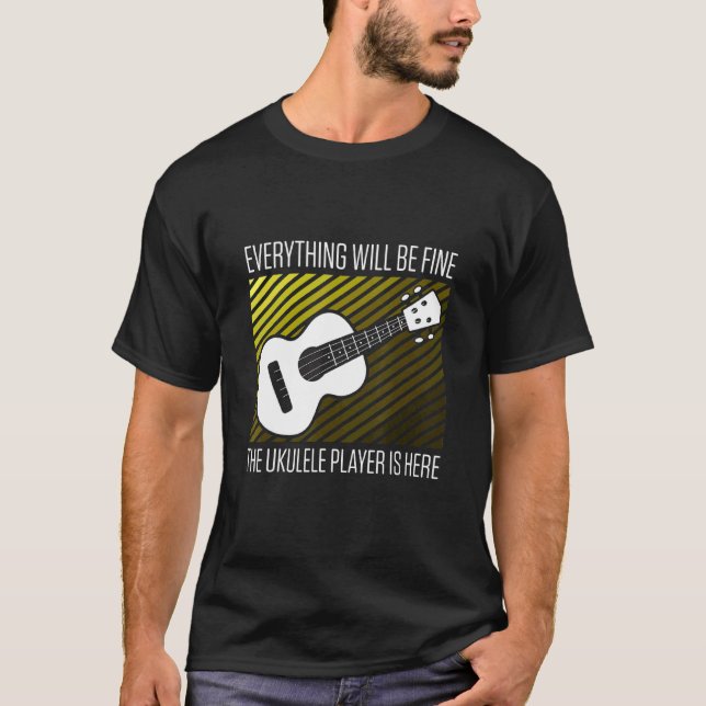 Camiseta Mens Todo Estará Bien El Ukulele Player Es (Anverso)