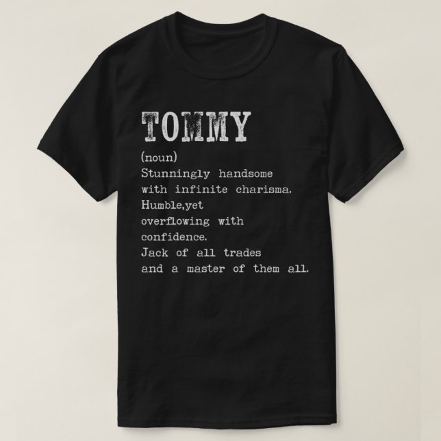 Camiseta Mens Tommy Name  (Diseño del anverso)