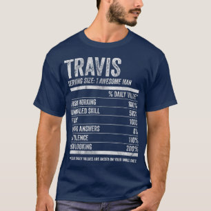 Camiseta Mens Travis Nutrición Nombre Personalizado Nombre 