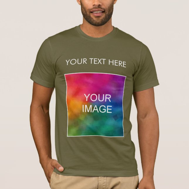Camiseta Mens TShirt Añadir logotipo de imagen Textos Bella (Anverso)