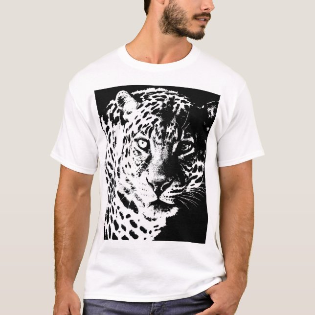 Camiseta Mens TShirts Template Pop Art Animal Leopard (Anverso)