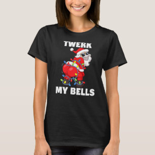 Camiseta Mens Twerk My Bells Christmas Tree iluminó twitter