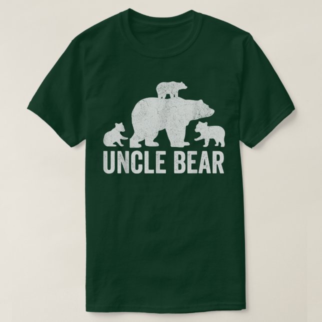 Camiseta Mens Uncle Bear Fathers Day Shirts, Funny Three Cu (Diseño del anverso)
