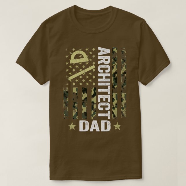 Camiseta Mens USA Flag Camoue Architect Dad Patriotic Fathe (Diseño del anverso)