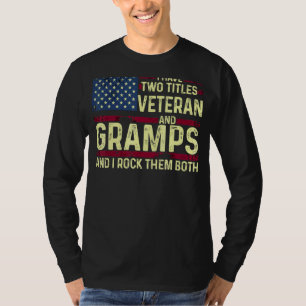 Camiseta Mens Usa Tengo Dos Títulos Veteranos Y Gramps I Ro