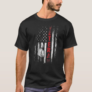 Camiseta Mens Veterano Bandera Americana Día de los Veteran