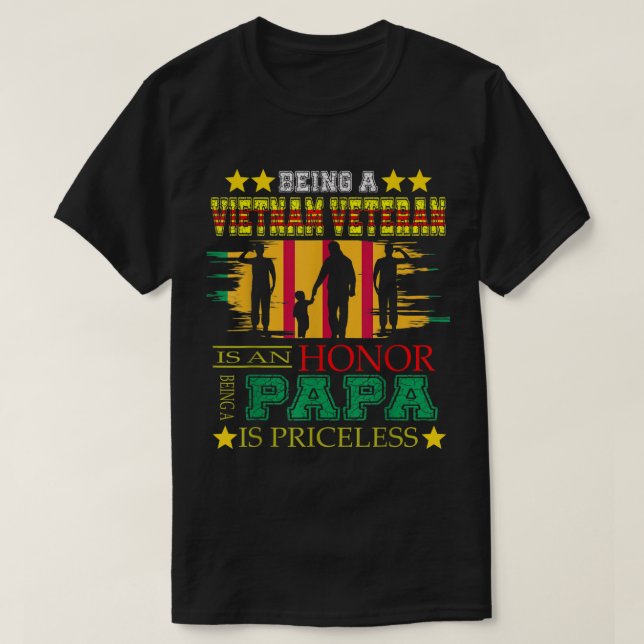 Camiseta Mens VietNam Veteran papa  (Diseño del anverso)