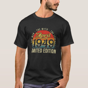 Camiseta Mens Vintage April 1949 Man Myth Legend