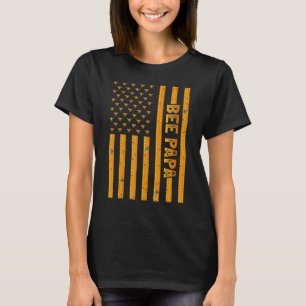 Camiseta Mens Vintage Bee American Flag Bee Papa