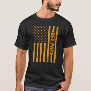 Camiseta Mens Vintage Bee American Flag Bee Papa