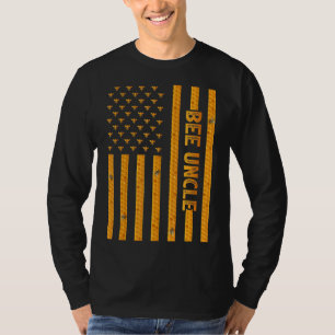 Camiseta Mens Vintage Bee American Flag Bee Uncle