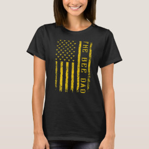Camiseta Mens Vintage Bee American Flag The Bee Dad
