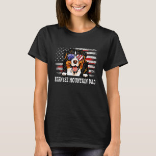 Camiseta Mens Vintage Bernese Mountain Dad American Flag Fa