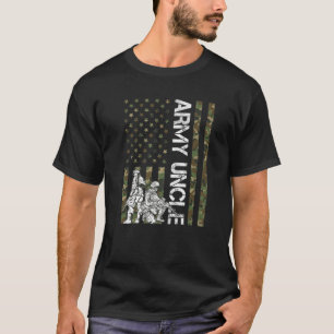 Camiseta Mens Vintage Camouflage American Flag Army Uncle F