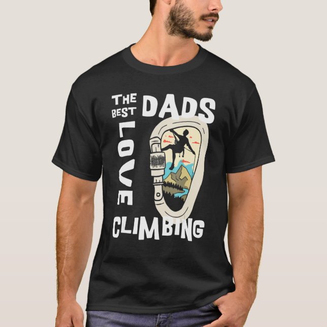 Camiseta Mens Vintage Climbing Carabiner Climbing Best Dads (Anverso)
