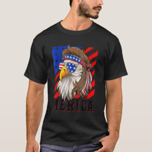 Camiseta Mens Vintage Eagle Mullet 4 De Julio Eeuu Estadoun