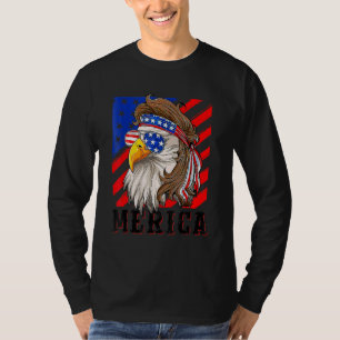 Camiseta Mens Vintage Eagle Mullet 4 De Julio Eeuu Estadoun