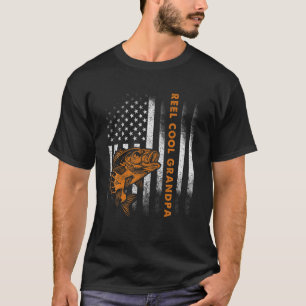 Camiseta Mens Vintage Flag Estados Unidos Reel Guay Abuelo 