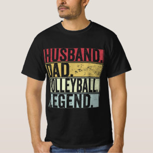 Camiseta Mens Vintage Husband Dad Volleyball Leyball Fun Fu