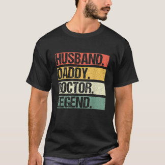 Camiseta Mens Vintage Marido Papi Médico Hero Familia Fath