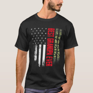 Camiseta Mens Vintage Mejor Abuelo Nunca Camo Bandera Ameri