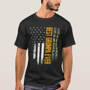 Camiseta Mens Vintage Mejor Grumpa Ever Camo Bandera Americ