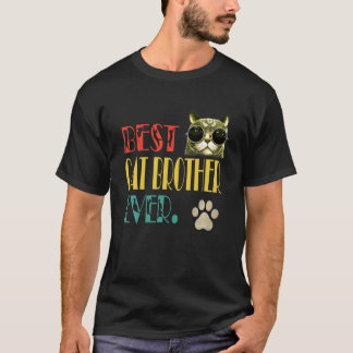 Camiseta Mens Vintage Mejor Hermano De Gato Hermano Funny F