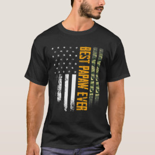 Camiseta Mens Vintage Mejor Papaw Jamo Bandera Americana Di
