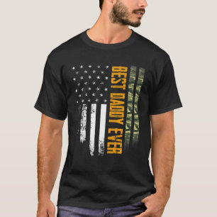 Camiseta Mens Vintage Mejor Papi Nunca Camo Bandera America