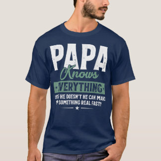 Camiseta Mens Vintage Papa Knows Everything 60th Gift For F