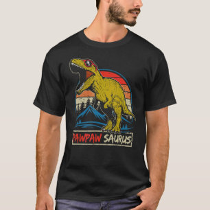 Camiseta Mens Vintage Pawpaw Saurus Rex Dinosaur Happy Fath