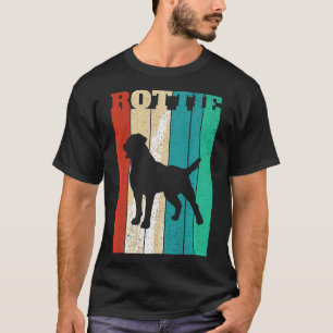 Camiseta Mens Vintage Rottie Dog Rottweiler Silhouette Prem