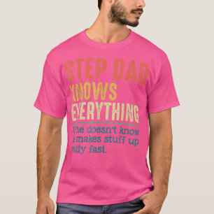 Camiseta Mens Vintage Step Dad Sabe Todo Gracioso Para F
