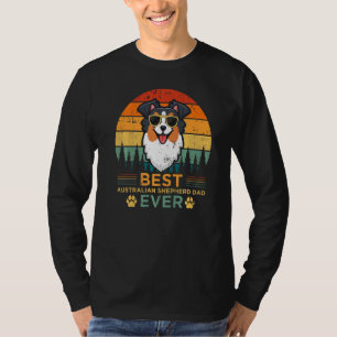Camiseta Mens Vintage Sunset Mejor Pastor Australiano Papá