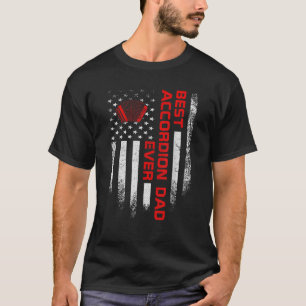 Camiseta Mens Vintage USA Bandera Americana Mejor Acordeón 