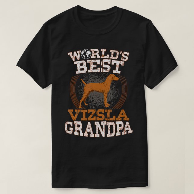 Camiseta Mens Vizsla El mejor regalo del abuelo de perro (Diseño del anverso)