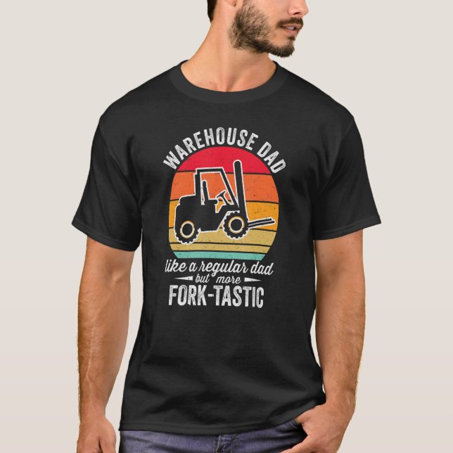 Camiseta Mens Warehouse Dad Dad Fork Tastic Forklift Operat (Anverso)