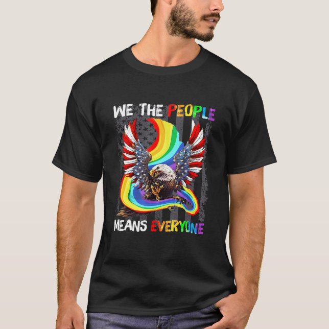 Camiseta Mens We The People significa "Todos" Bandera Estad (Anverso)