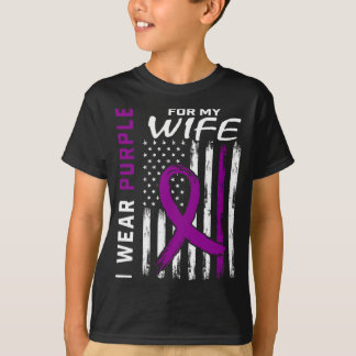 Camiseta Mens wear purple for wife pancreatic cancer