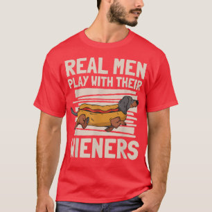 Camiseta Mens Weiner Dad Wiener Lover Real Men Play With Th
