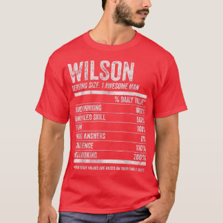 Camiseta Mens Wilson Nutrición Nombre Personalizado Nombre 