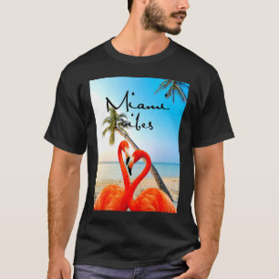 Camiseta Mens Womens Kids Miami Vibrant Summer Flamingo Vib
