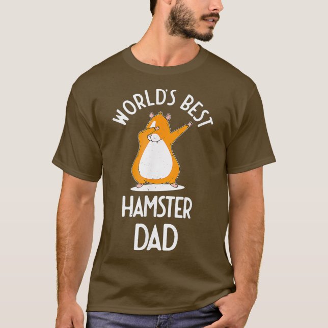 Camiseta Mens Worlds Best Hamster Dad Dabbing Funny Hammy (Anverso)