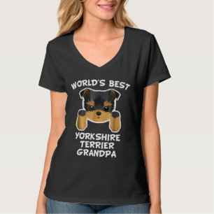 Camiseta Mens Worlds Best Yorkshire Terrier Grandpa Dog Gra