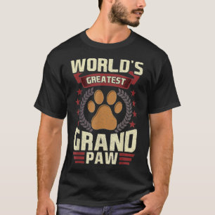 Camiseta Mens Worlds Greatest Grandpa Shirt Grand Paw Dog L